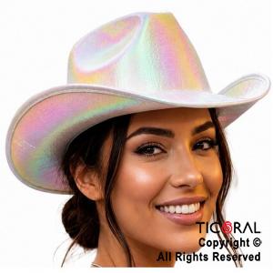 SOMBRERO COWBOY TORNASOLADO BLANCO x 1